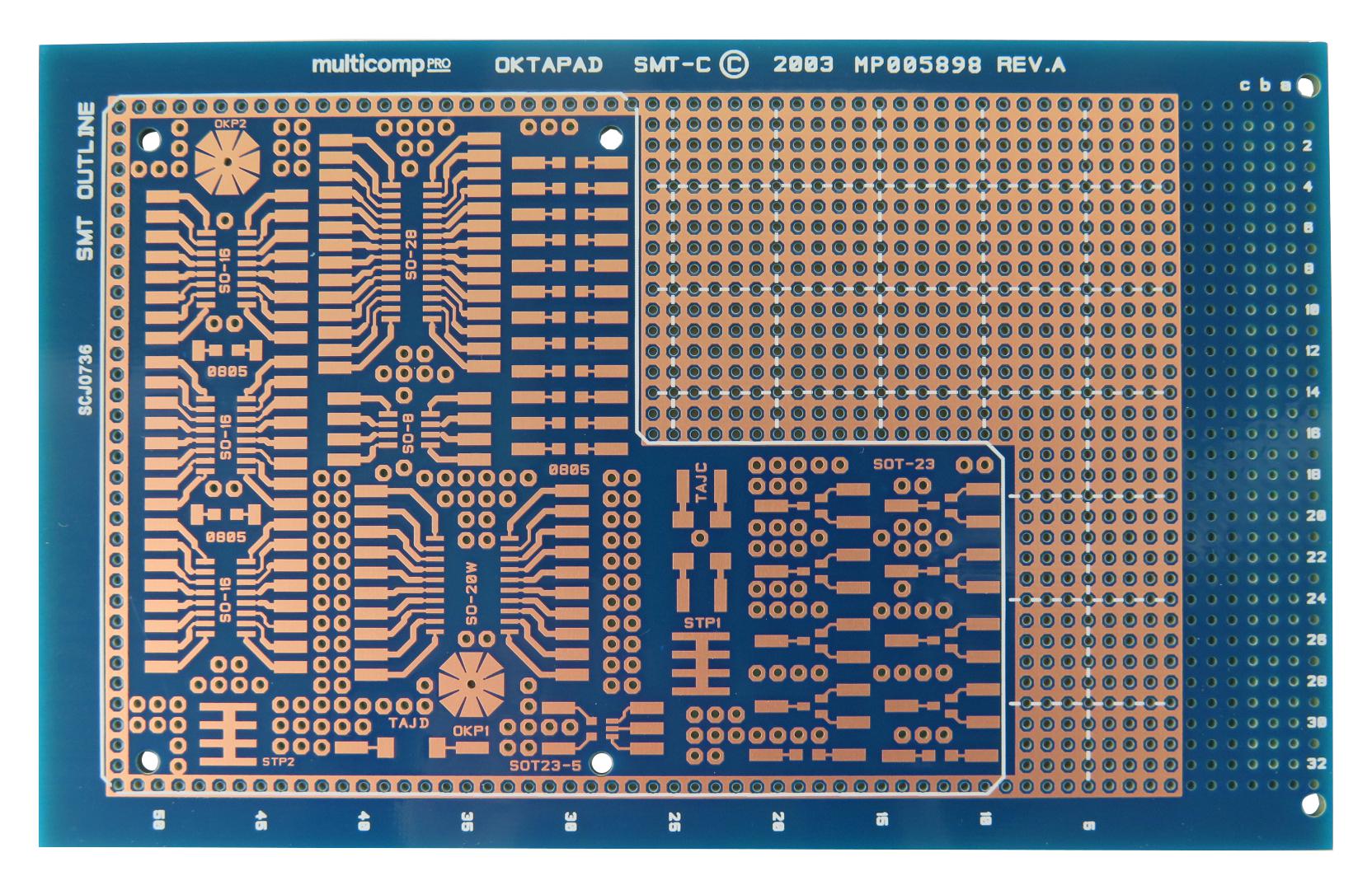 Multicomp Pro Mp005898 Pcb Smt-C 100X160 S Euro Double Sided