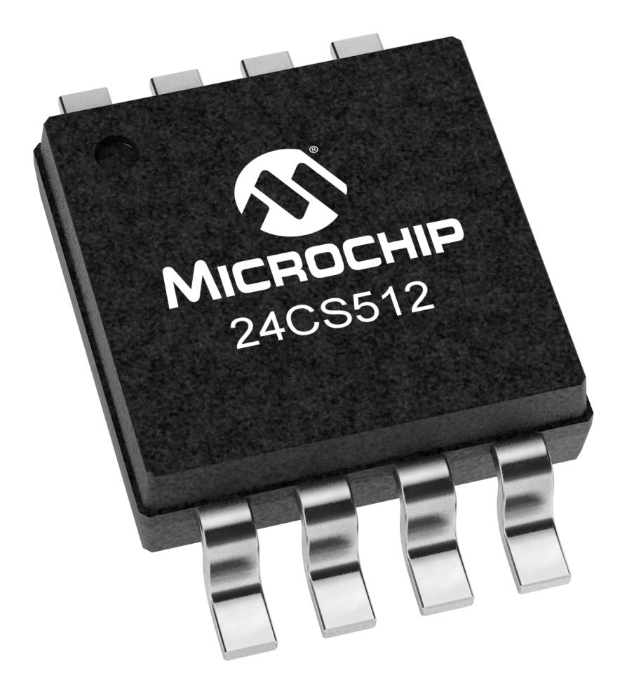 Microchip Technology Technology 24Cs512-I/ms Eeprom, 512Kbit, -40 To 85Deg C