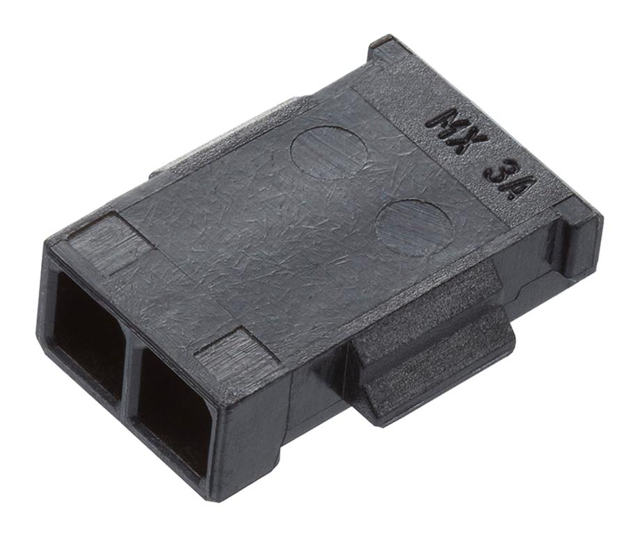 Molex 212132-0002 Connector Housing, Rcpt, 2Pos, 1mm, Black