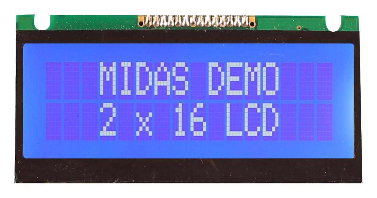 Midas Displays Mc21605Fa6We-Bnmlw Lcd Display, Transflective, Fstn, 4.67mm