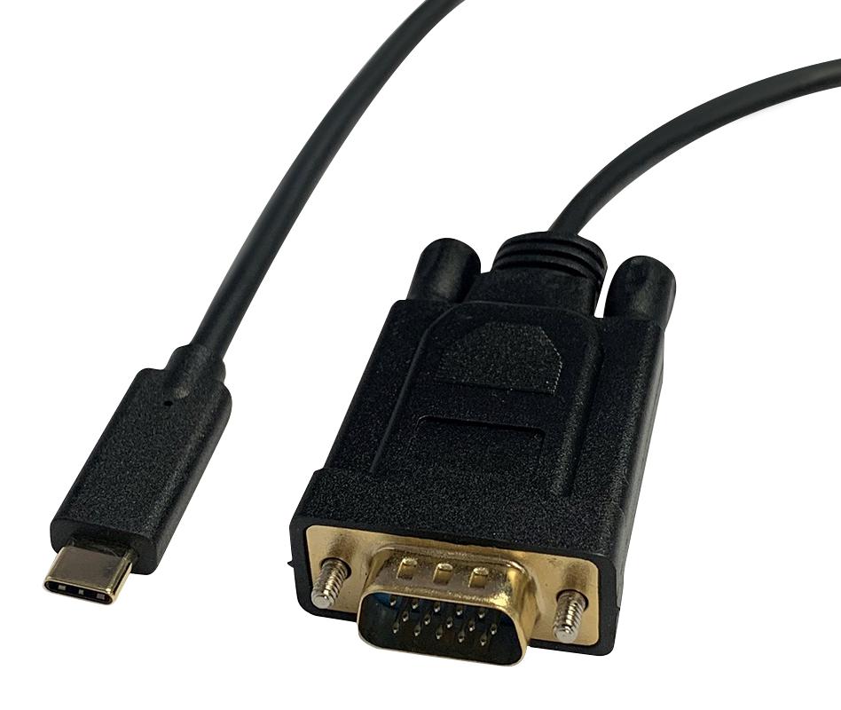 Videk 2496Cva-2 Usb 3.1 Typ C Plug-Vga Plug Adapter, 2M