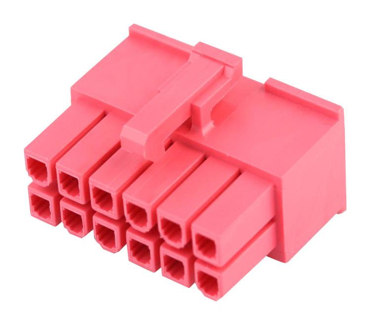 Molex 46992-1220 Connector Housing, Rcpt, 12Pos, 4.2mm, Red