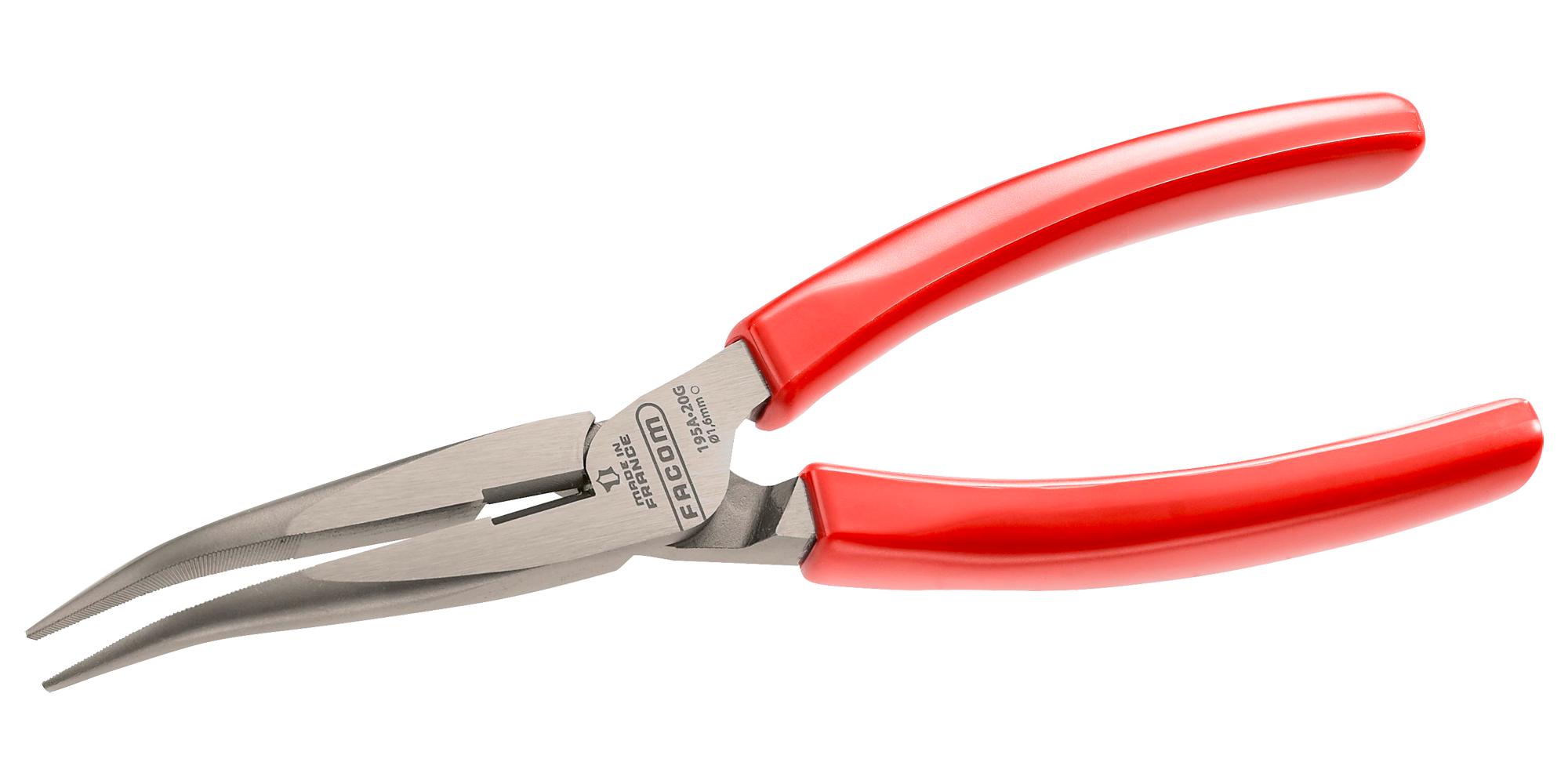 Facom 195A.20G Plier, Long Half Round Nose, 200mm