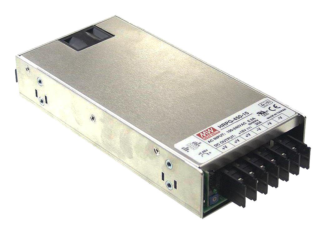 MEAN WELL Hrpg-450-15 Power Supply, Ac-Dc, 15V, 30A