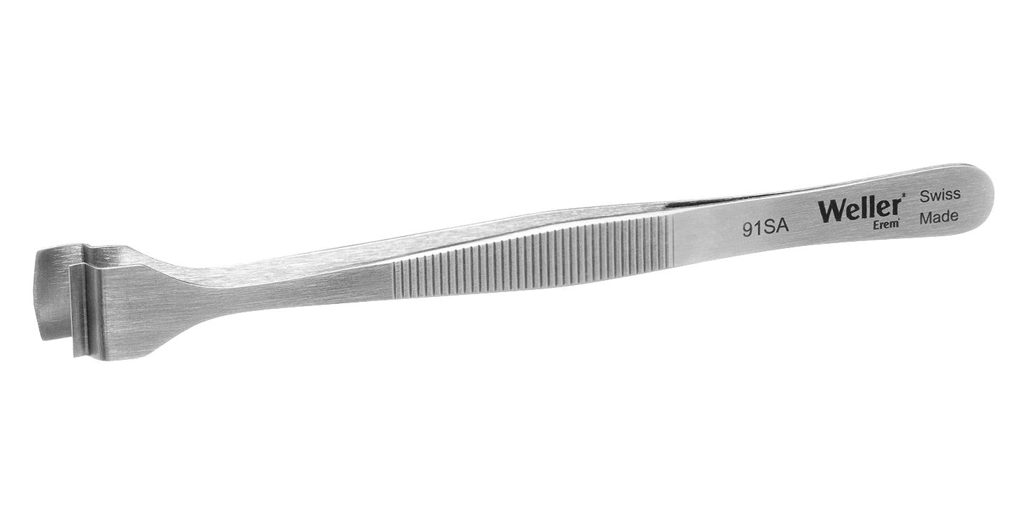 Weller Erem 91Sa Tweezer, Bent/paddle, 125mm, Ss Body