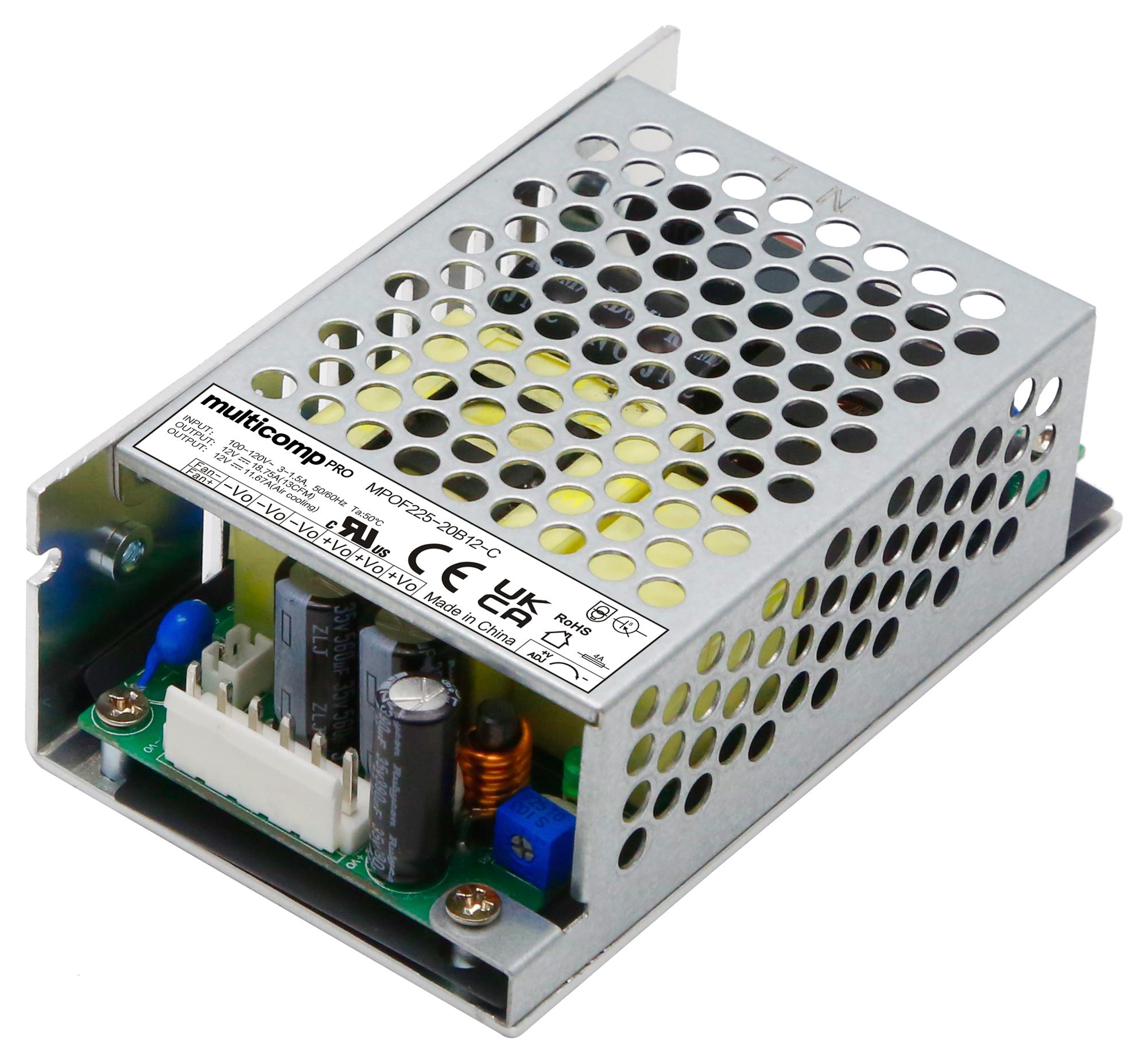 Multicomp Pro Mpof225-20B12-C Power Supply, Ac-Dc, 12V, 11.67A