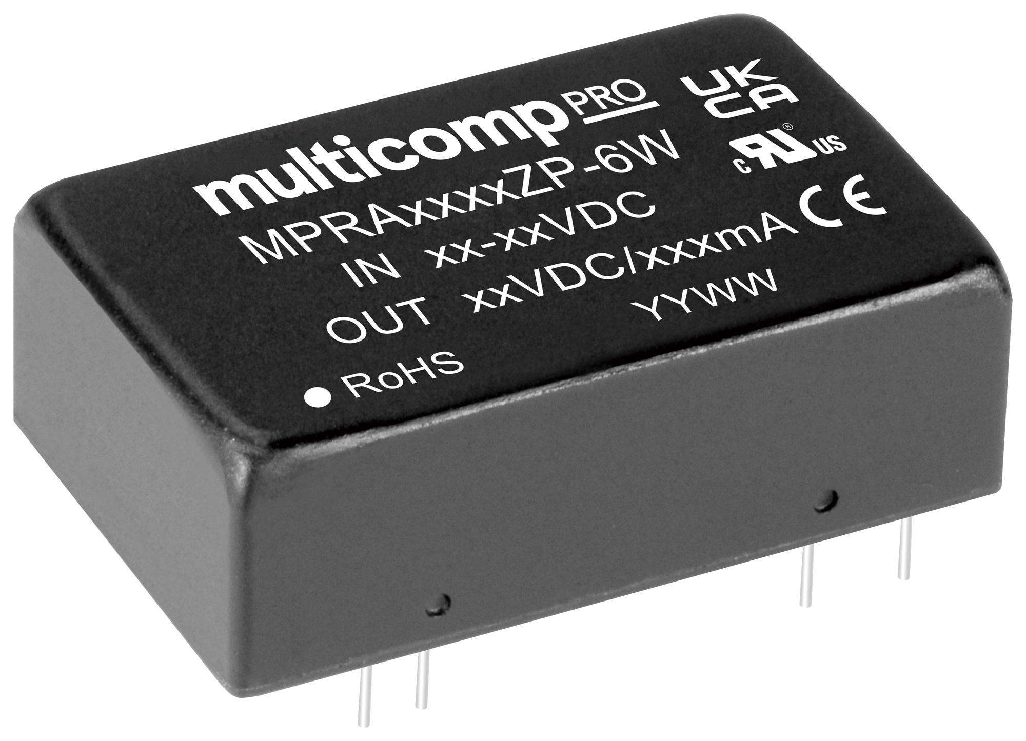 Multicomp Pro Mpra2412Zp-6W Dc-Dc Converter, 2 O/p, 6W