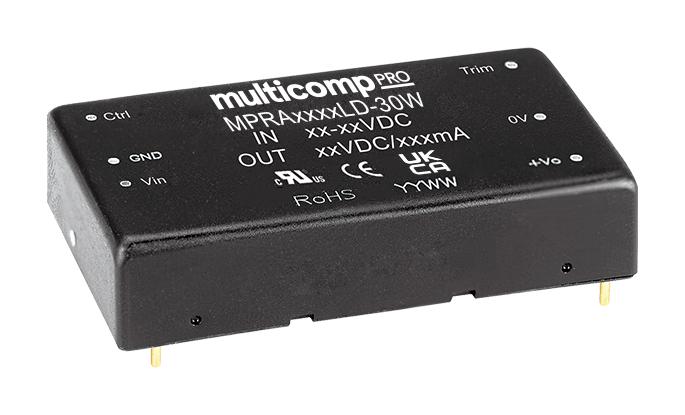 Multicomp Pro Mpra2412Ld-30W Dc-Dc Converter, 2 O/p, 30W