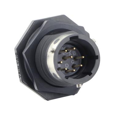 Souriau Utgx712E8P Circular Connector, Rcpt, 8Pos, Jam Nut