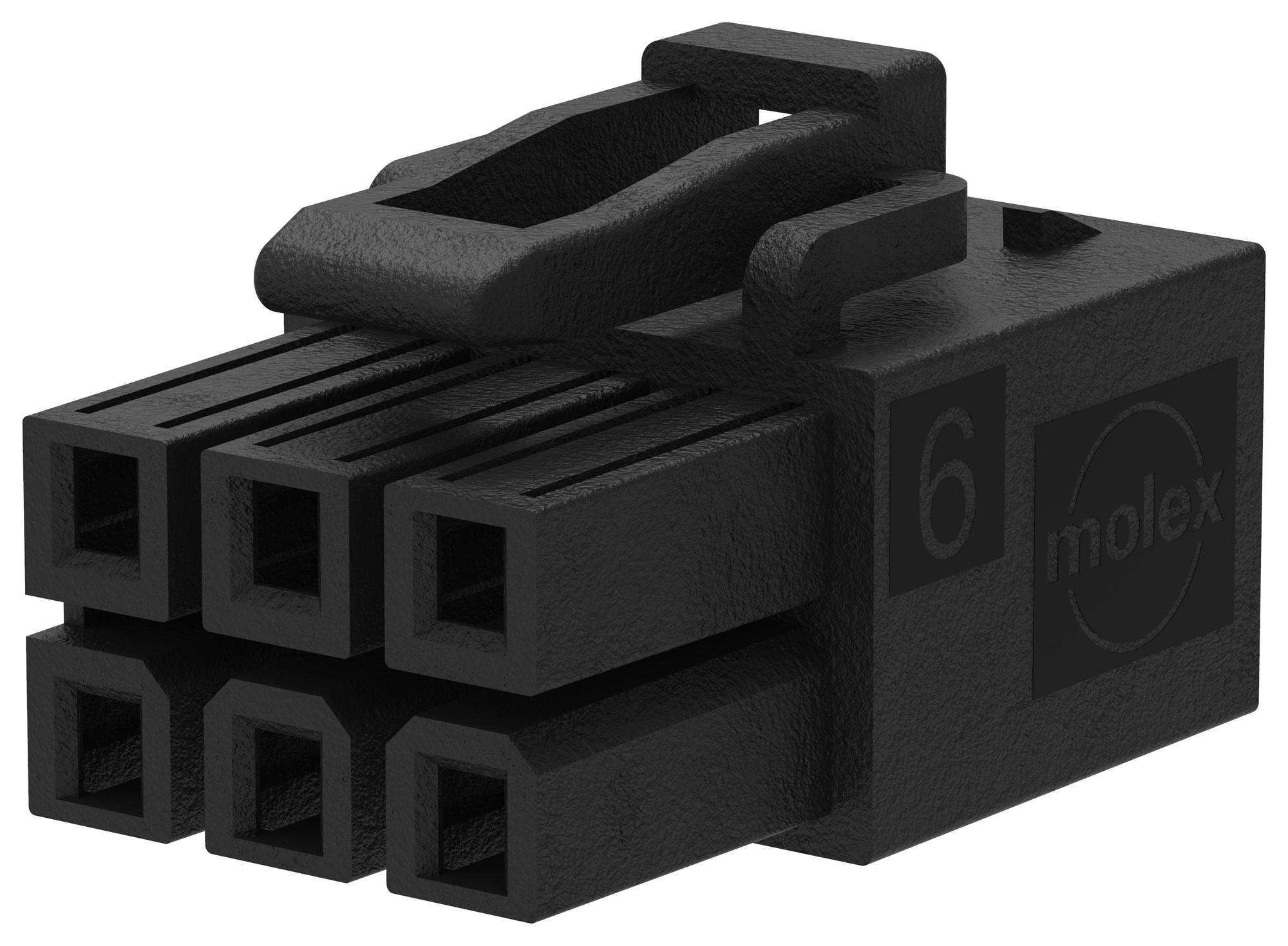 Molex 212514-1008 Connector Housing, Rcpt, 8Pos, 4.2mm, Black