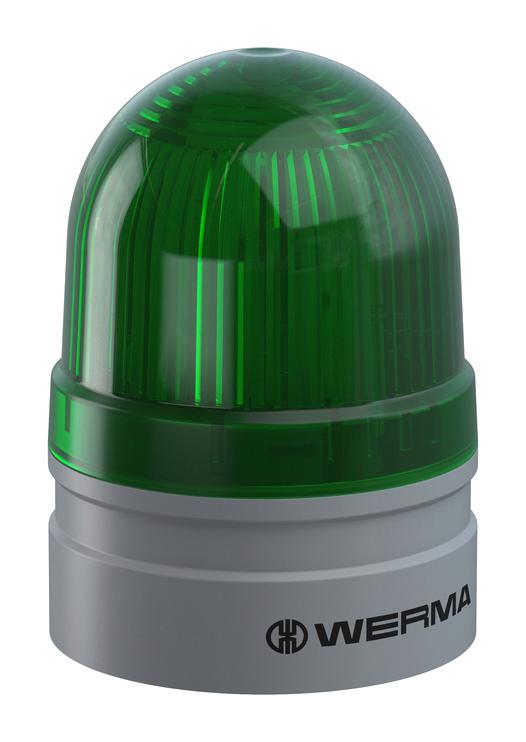 WERMA 26021075 Beacon, Twinlight, Green, 24V, Push-In