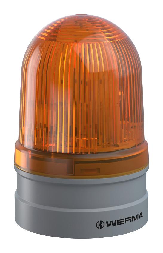 WERMA 26132060 Beacon, Twinflash, Yellow, 230V, Push-In