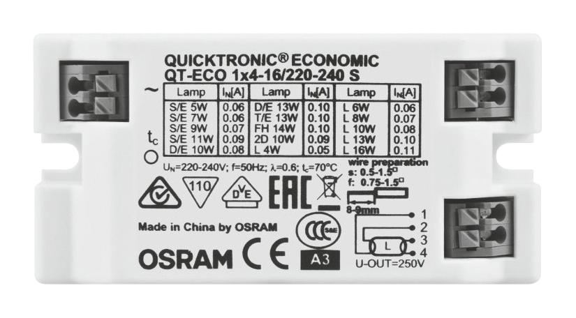 Ledvance 4050300638584 Ecg, Fl/cfl, 80X40X22mm, 240Vac