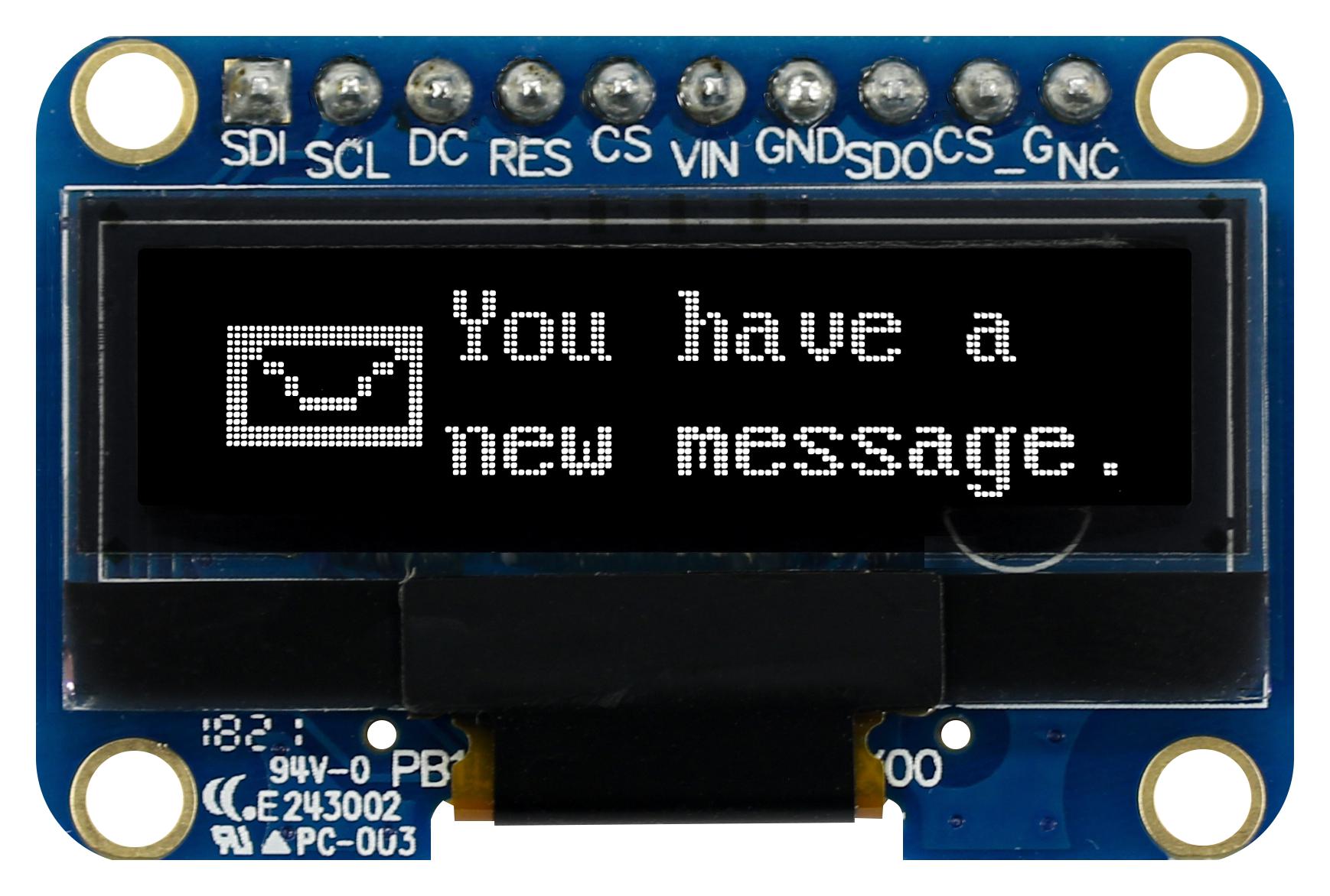 Midas Displays Mdob128032Hv-Ws Oled Graphic Display, Cob, 128 X 32P, 3V