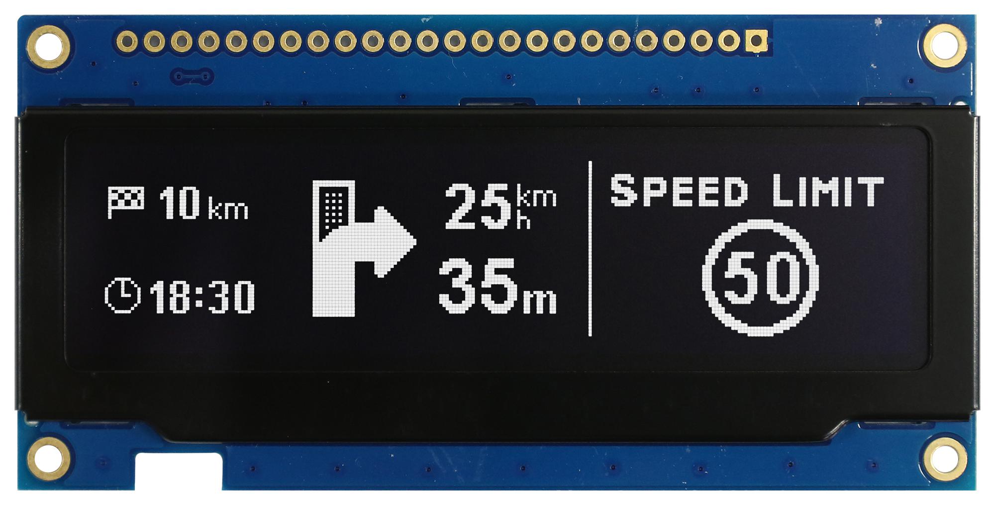 Midas Displays Mdob256064B1V-Wm Oled Graphic Display, Cob, 256 X 64P, 3V