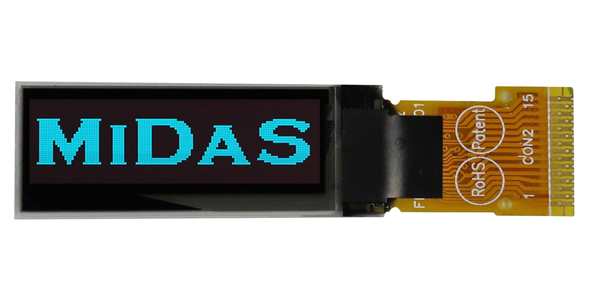 Midas Displays Mdog128032C2V-Bs Oled Graphic Display, Cog, 128 X 32P, 3V