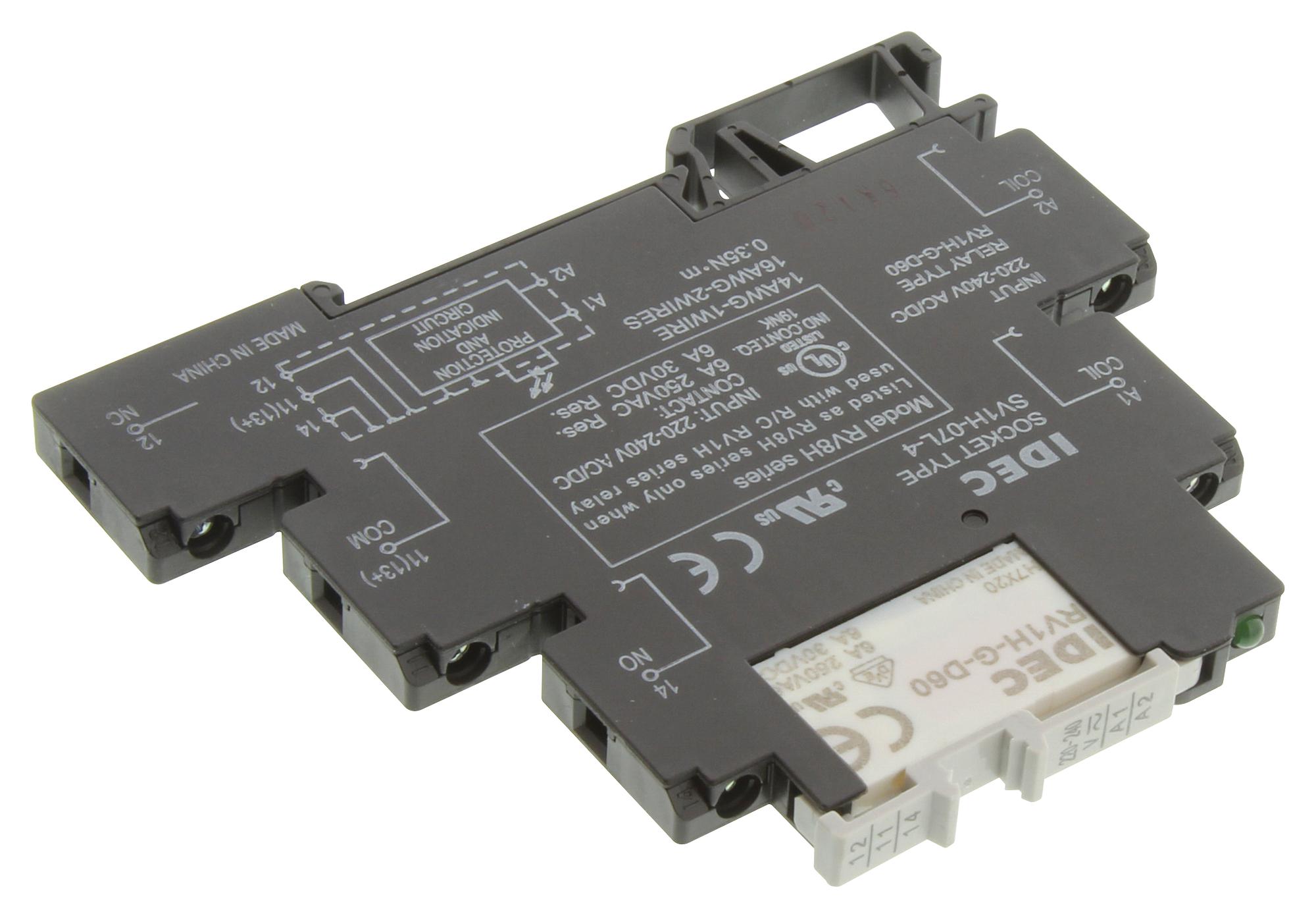 IDEC Rv8H-L-Ad220 Power Relay, Spdt, 250Vac, 6A