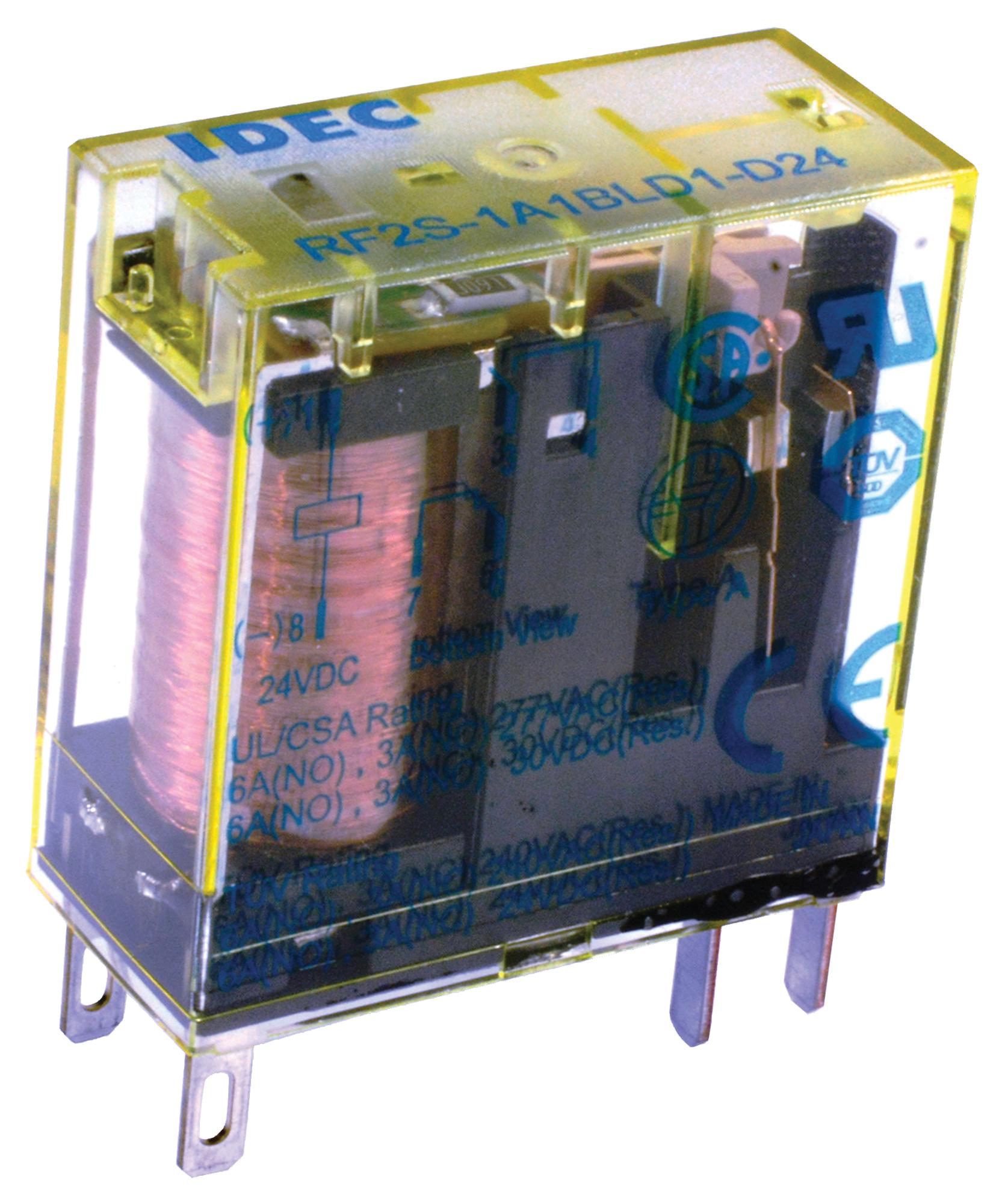 IDEC Rf2S-1A1Bld1-D24 Power Relay, Spst-No/nc, 24Vdc, 6A, Skt