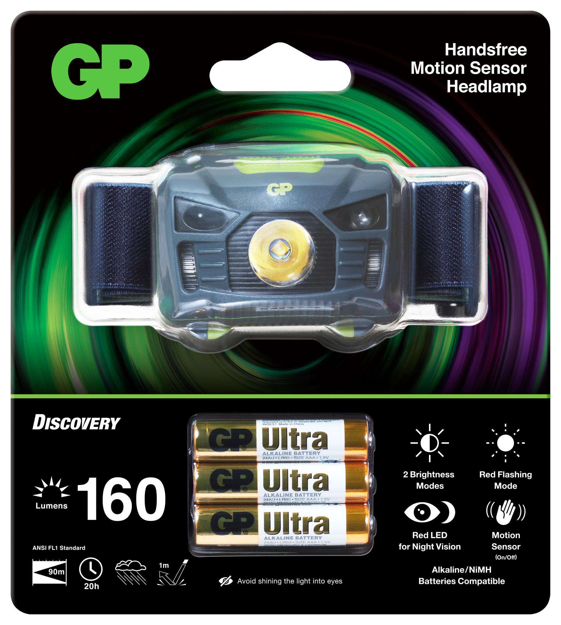 Gp Batteries Ch34 Ch34 Premium Head Torch With 3 Aaa