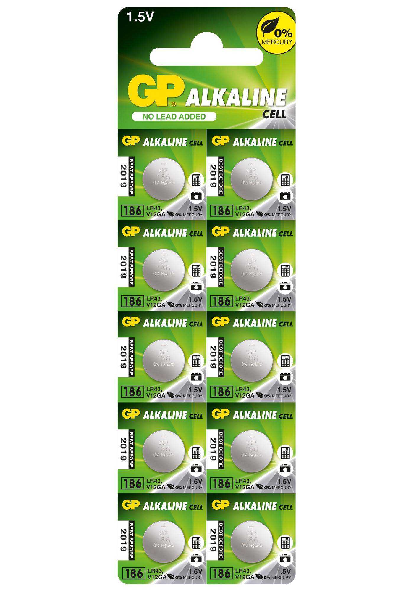 Gp Batteries Gppba186F004 Battery, Alkaline, 1.5V, Pk10