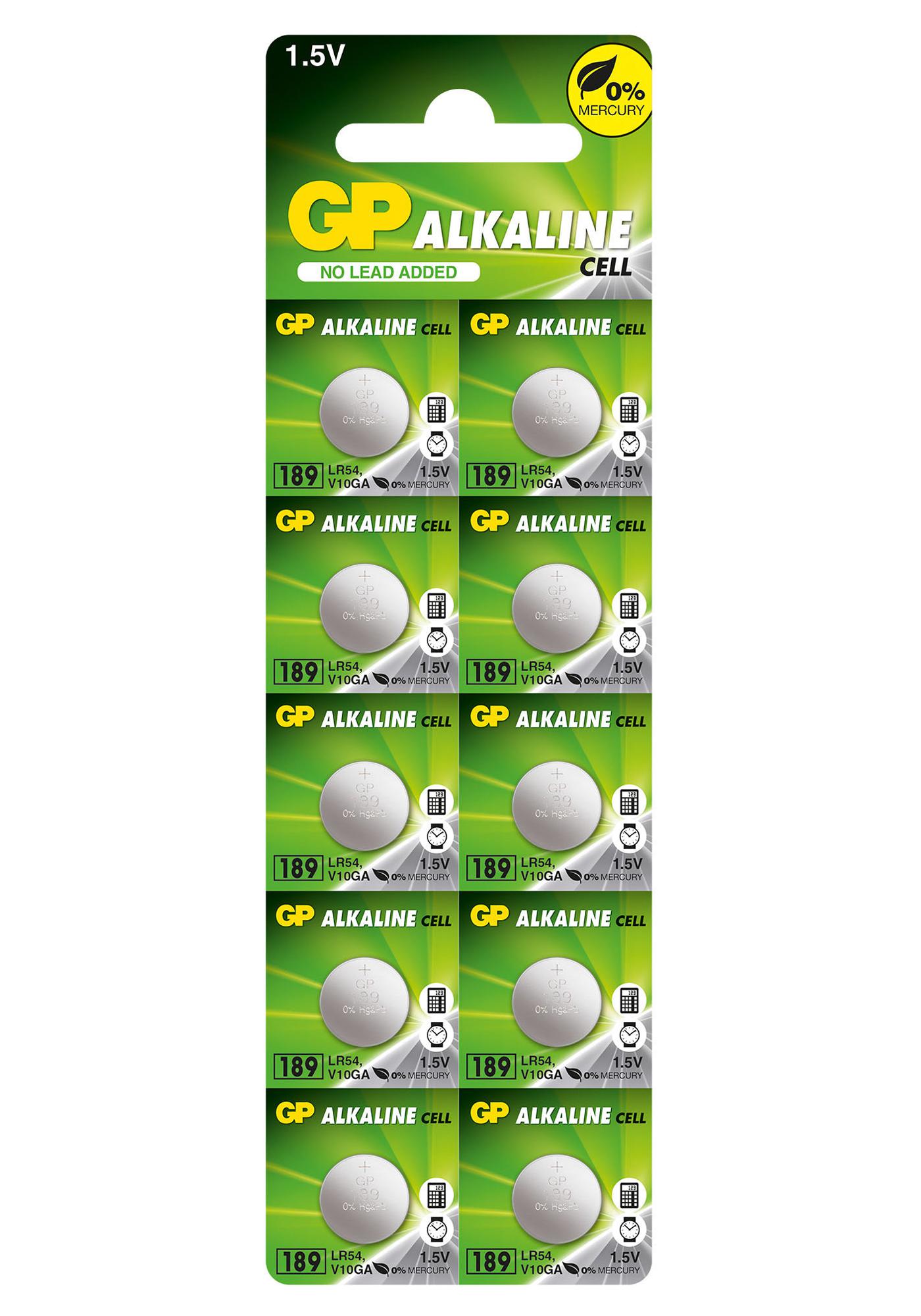 Gp Batteries Gppba189F007 Battery, Alkaline, 1.5V, 44Mah, Pk10