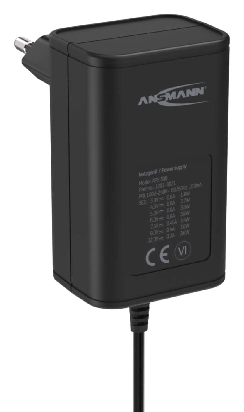 Ansmann 1201-0021 Power Supply, Ac-Dc, 3-12V, 600A