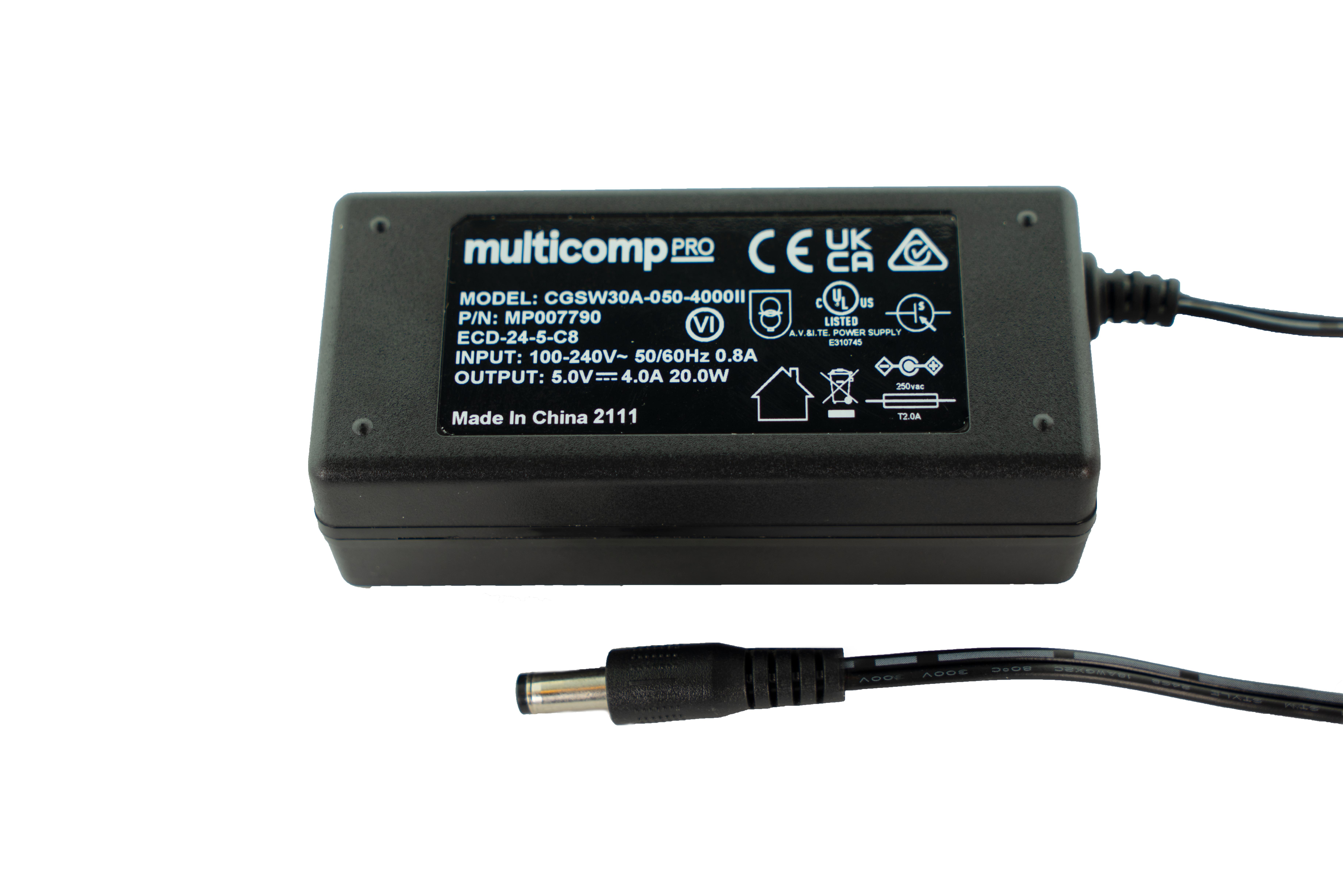 Multicomp Pro Mp007790 Adapter, Ac-Dc, 5V, 4A