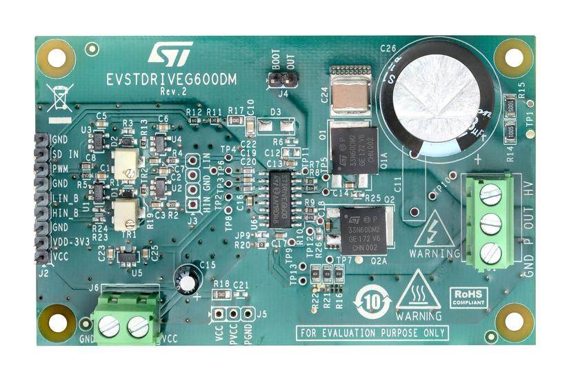 STMicroelectronics Evstdriveg600Dm Demo Board, Half Bridge Gan Gate Driver