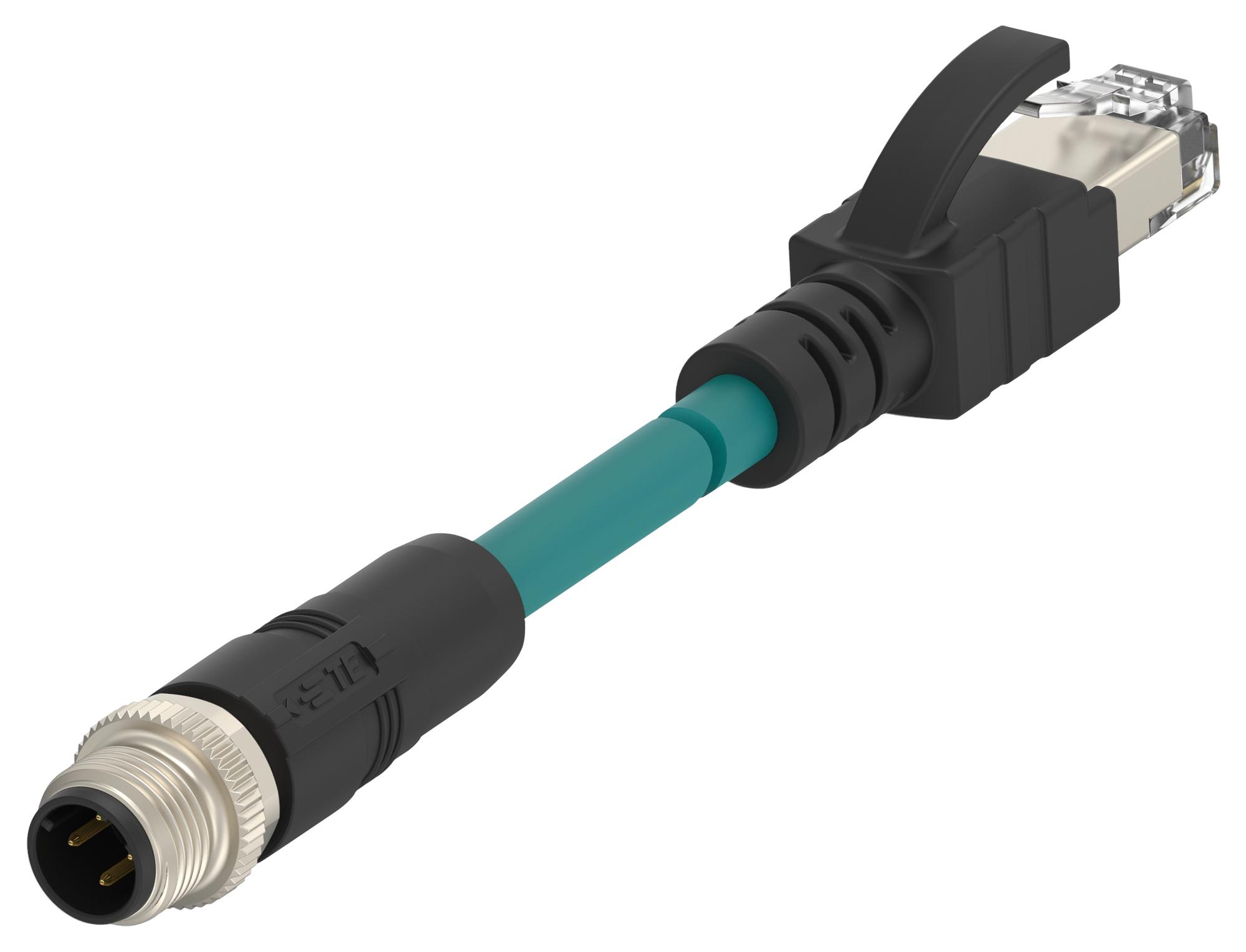 Te Connectivity Tcd1473A201-005 Sensor Cord, 4P M12 Plug-Rj45 Plug, 5M