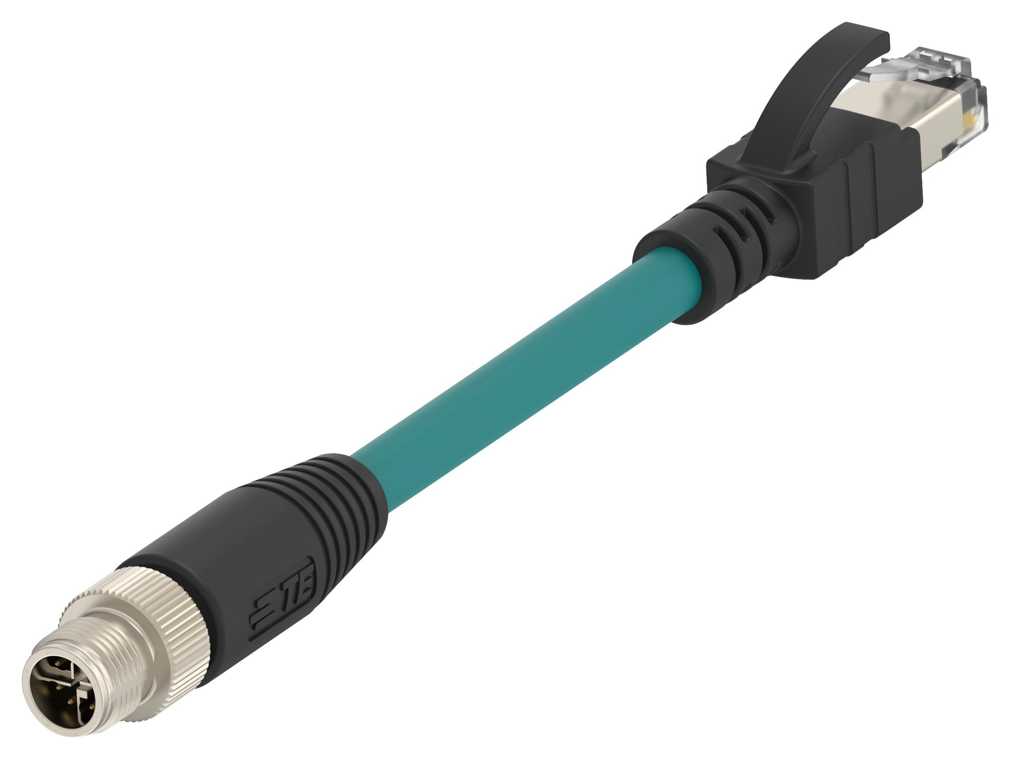 Te Connectivity Tcx3872A202-020 Sensor Cord, 8P M12 Plug-Rj45 Plug, 2M