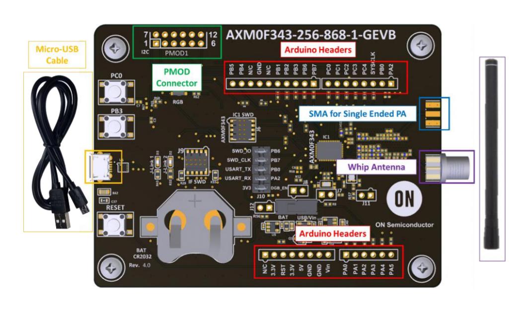 Onsemi Axm0F343-256-915-1-Gevk Eval Kit, 915Mhz, Rf Microcontroller