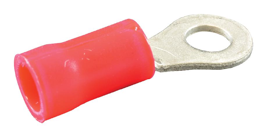 Amp Connectors / Te Connectivity 34144 Terminal, Ring Tongue, #6, Red, 16Awg