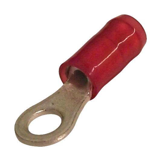 Amp Connectors / Te Connectivity 51863-1 Terminal, Ring Tongue, #6, Red, 16Awg