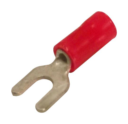 Amp Connectors / Te Connectivity 2-34541-1 Crimp Terminal, Fork, #6, 16Awg, Red