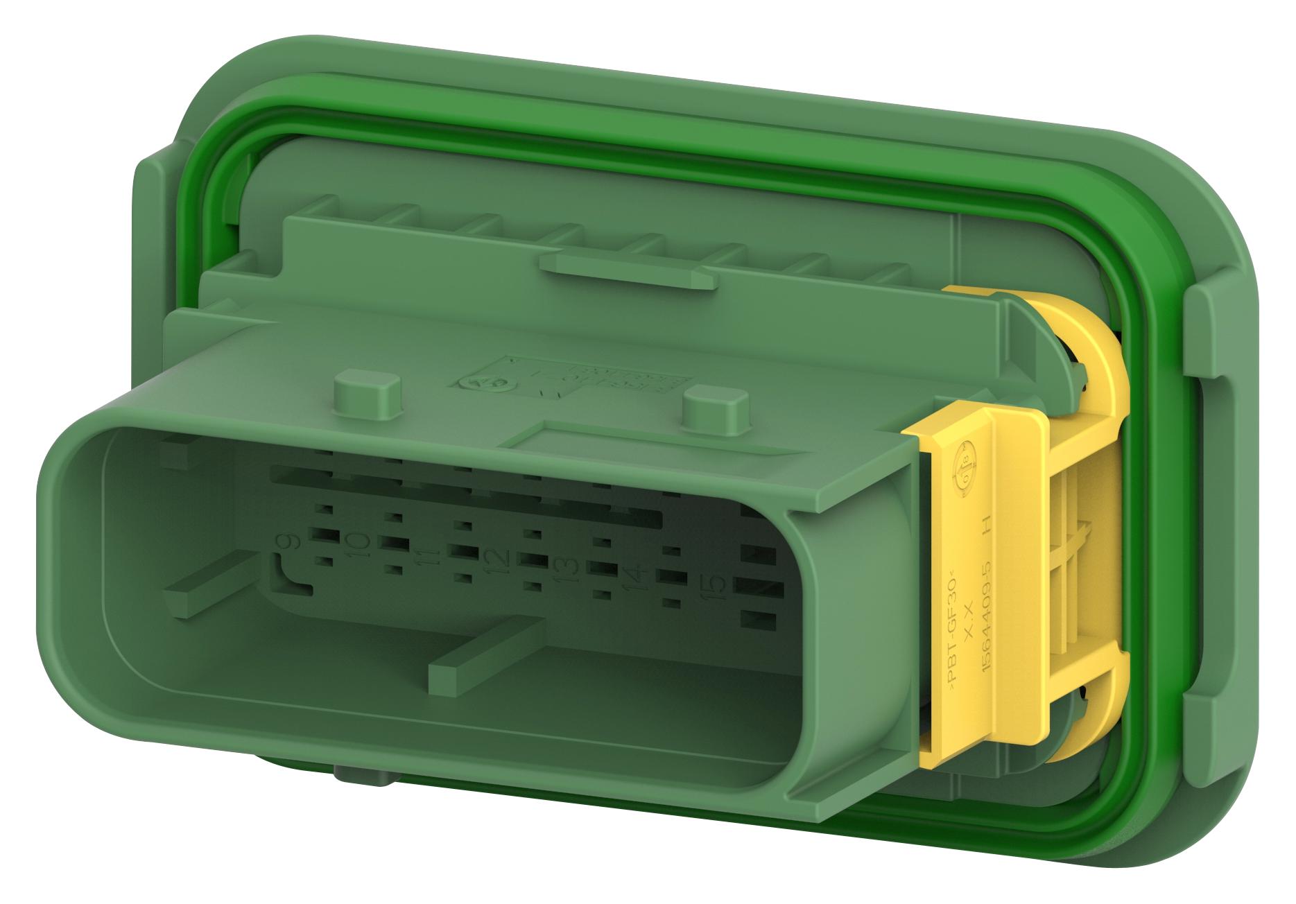 Amp Connectors / Te Connectivity 3-1564407-1 Automotive Housing, Plug, 16Pos, Green