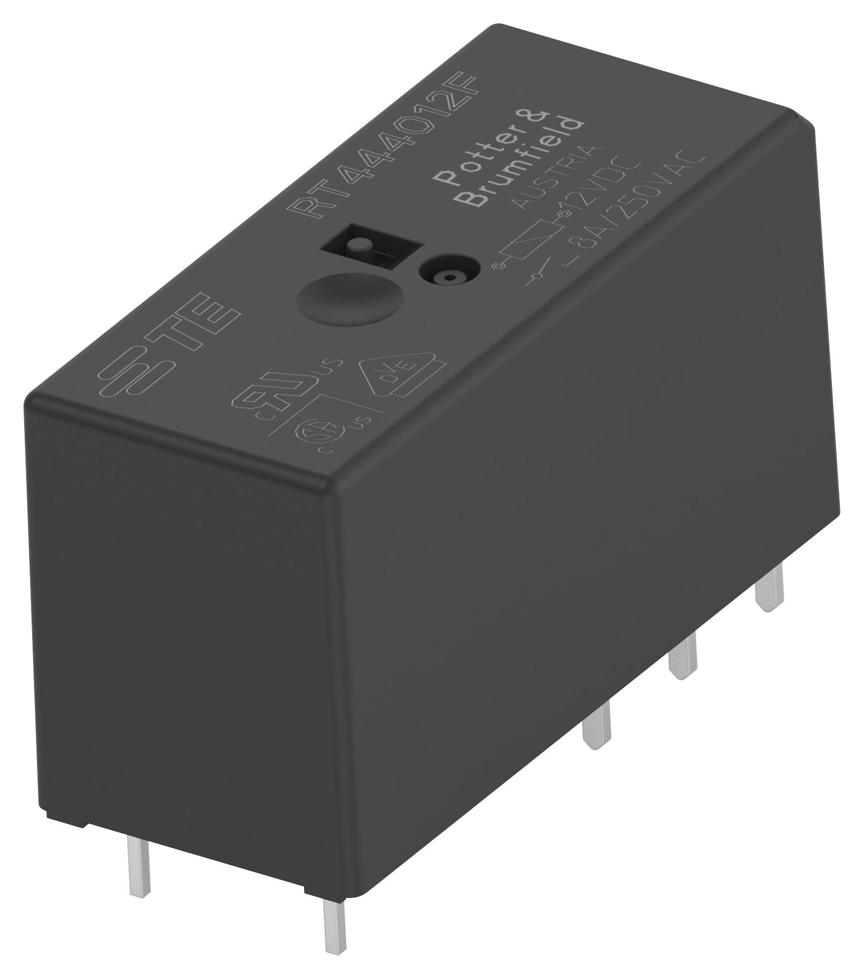 Potter & Brumfield Relays / Te Connectivity Rt444012F Power Relay, Dpst-No, 12Vdc, 8A, Tht