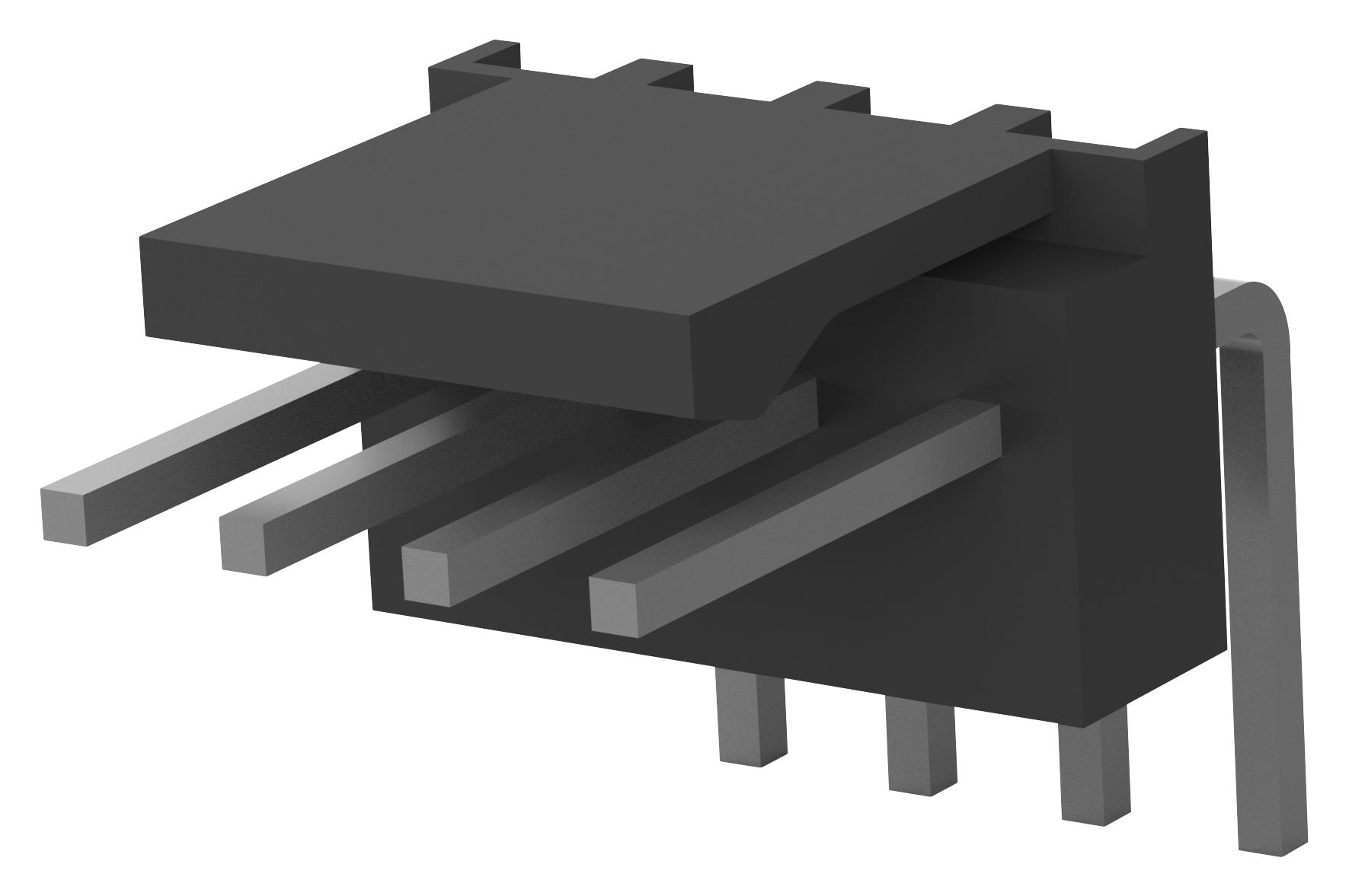 Amp Connectors / Te Connectivity 3-647630-4 Conn, R/a Header, 4Pos, 1Row, 2.54mm