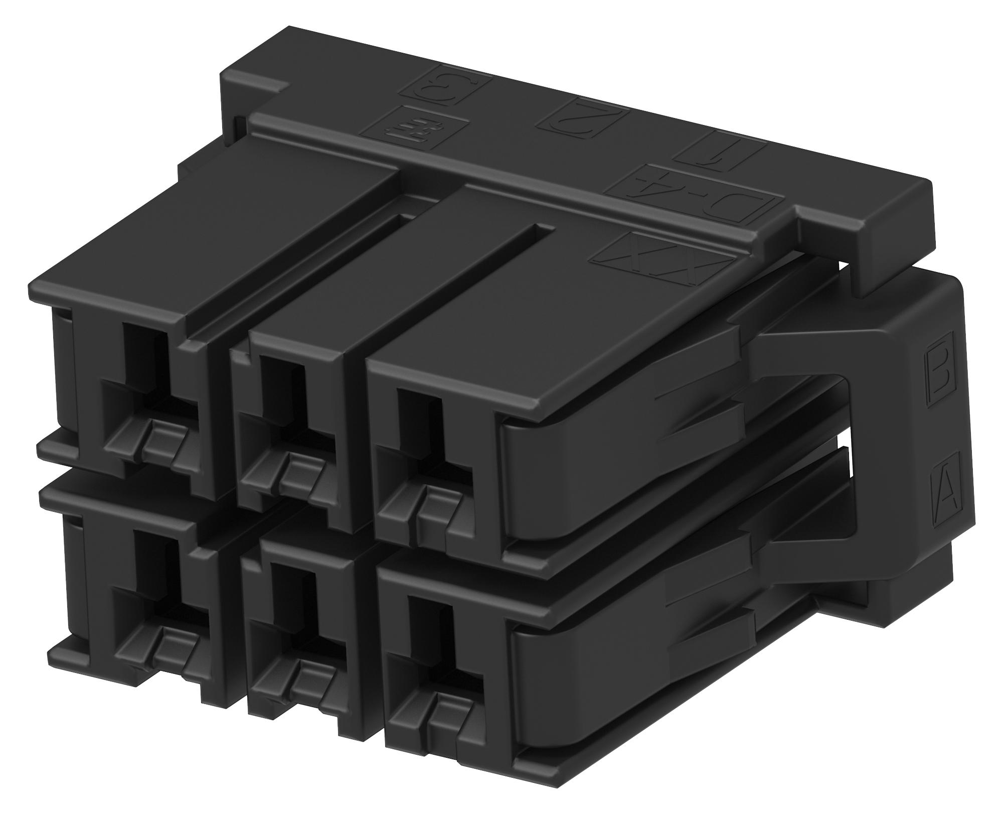 Te Connectivity 1-1903329-3 Connector Housing, Rcpt, 6Pos, 6.35mm