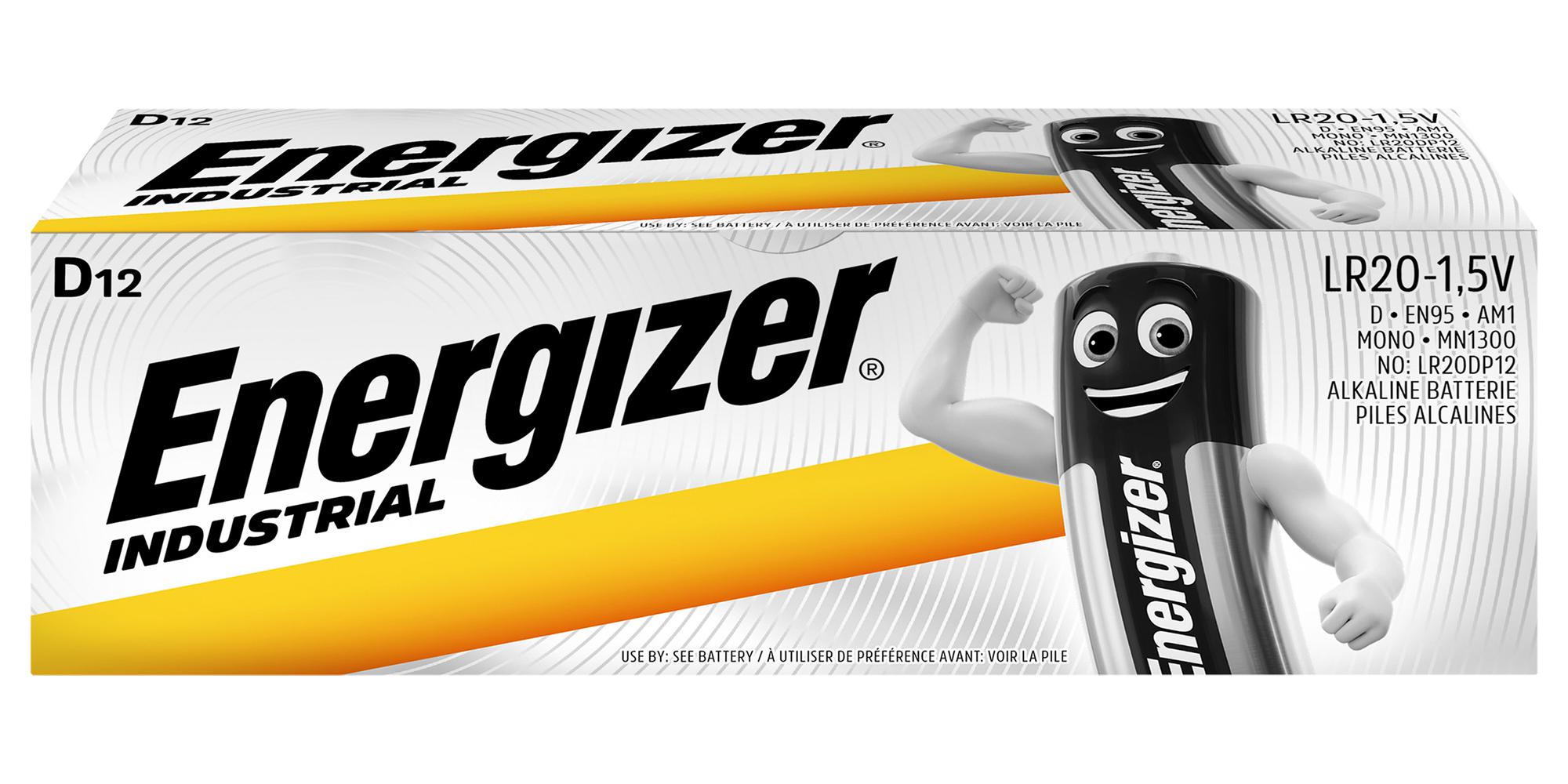 Energizer E300824500 Battery, D, 1.5V