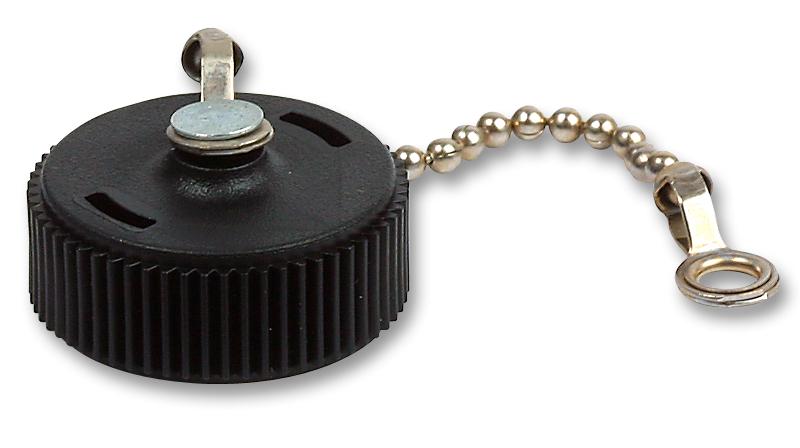 Amp Connectors / Te Connectivity 208680-1 Sealing Cap W/ Chain, Black, Size 23