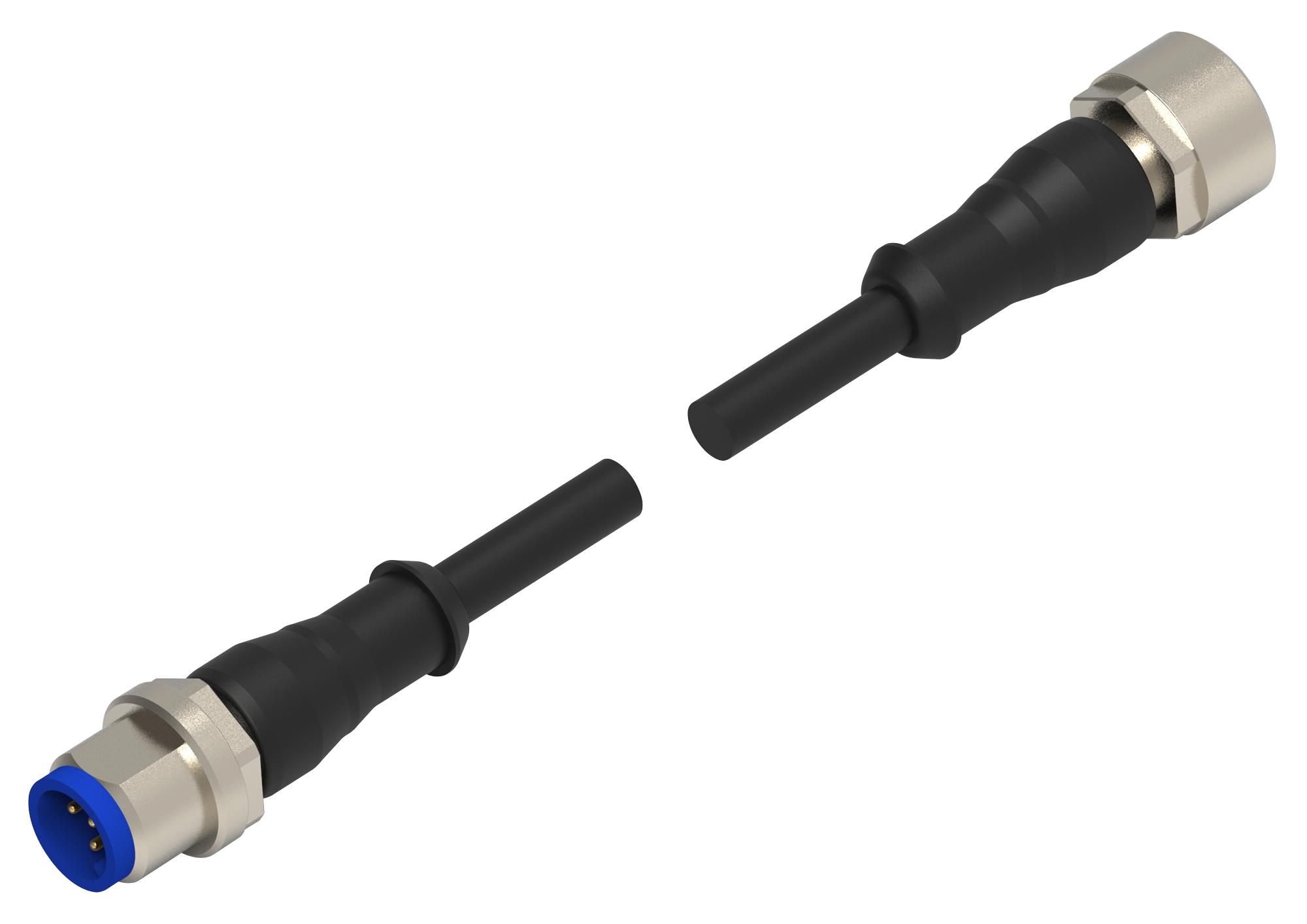 Te Connectivity 2273115-4 Sensor Cord, 8P M12 Plug-Rcpt, 1.5M