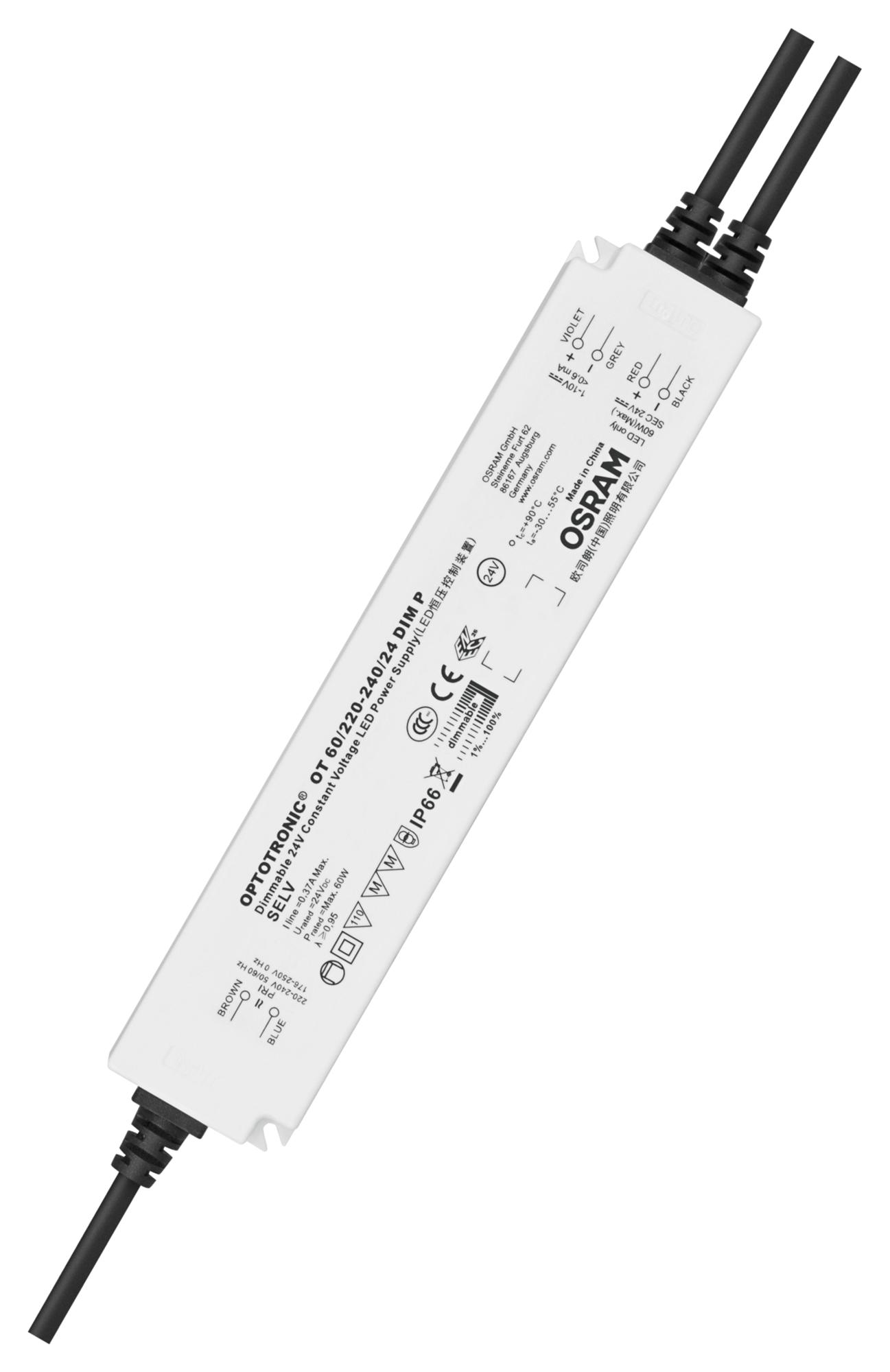 Osram Ot-60/220-240/24-Dim-P Led Driver/psu, Constant Volt, 60W