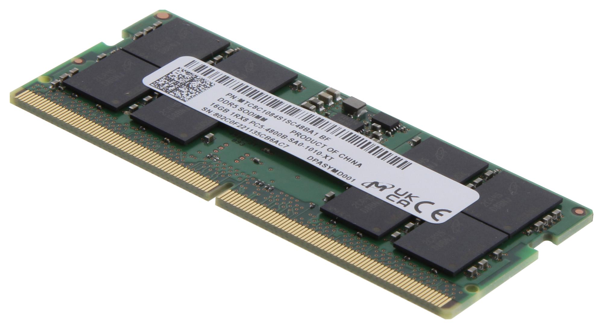 Micron Technology Technology Mtc8C1084S1Sc48Ba1 Ram Module, Ddr5 Sodimm, 16Gb, 2400Mhz