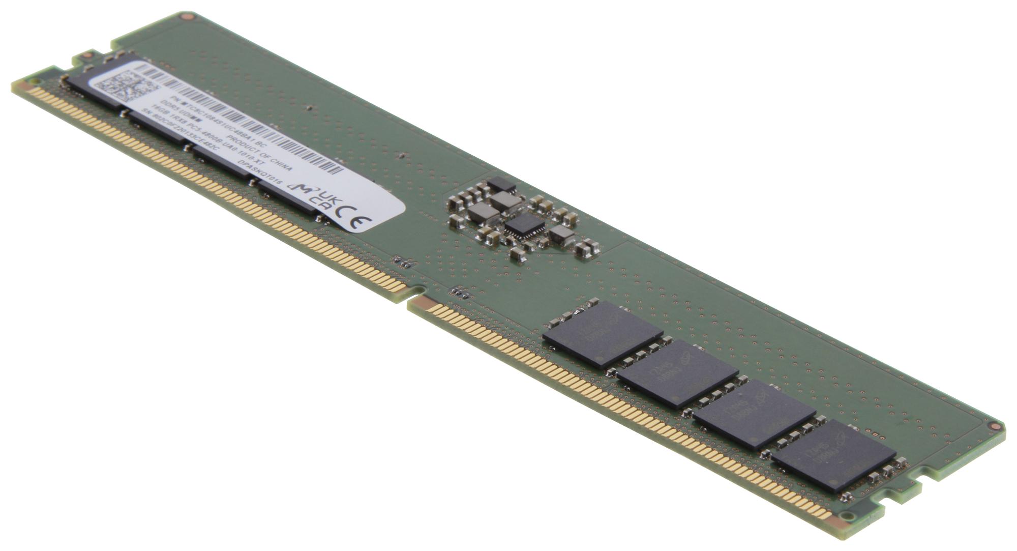 Micron Technology Technology Mtc8C1084S1Uc48Ba1 Ram Module, Ddr5 Udimm, 16Gb, 2400Mhz