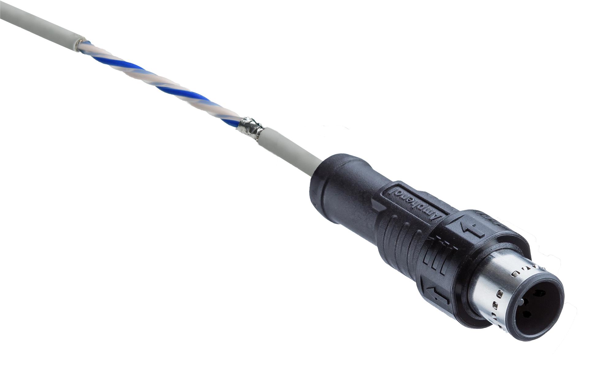 Amphenol LTW Ad-02Bffm-Ql8P05 Sensor Cord, 2P Spe Rcpt-Free End, 5M