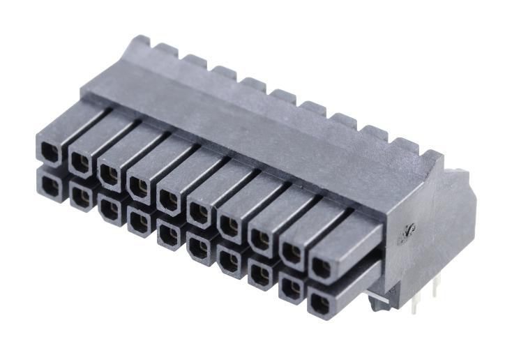 Molex 44764-2001 Connector, R/a Rcpt, 20Pos, 2Row, 3mm