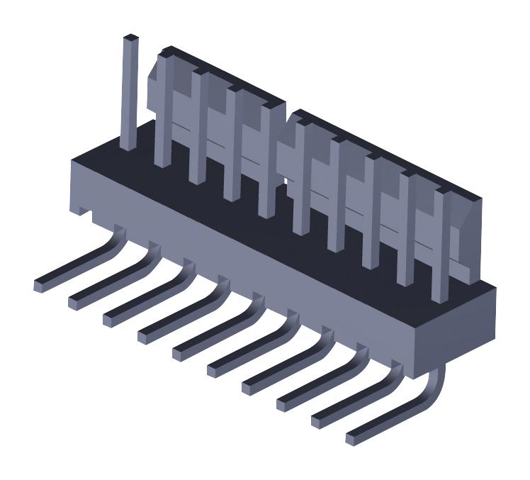 Molex 22-12-2104 Connector, R/a Header, 10Pos, 1Row, 2.54mm