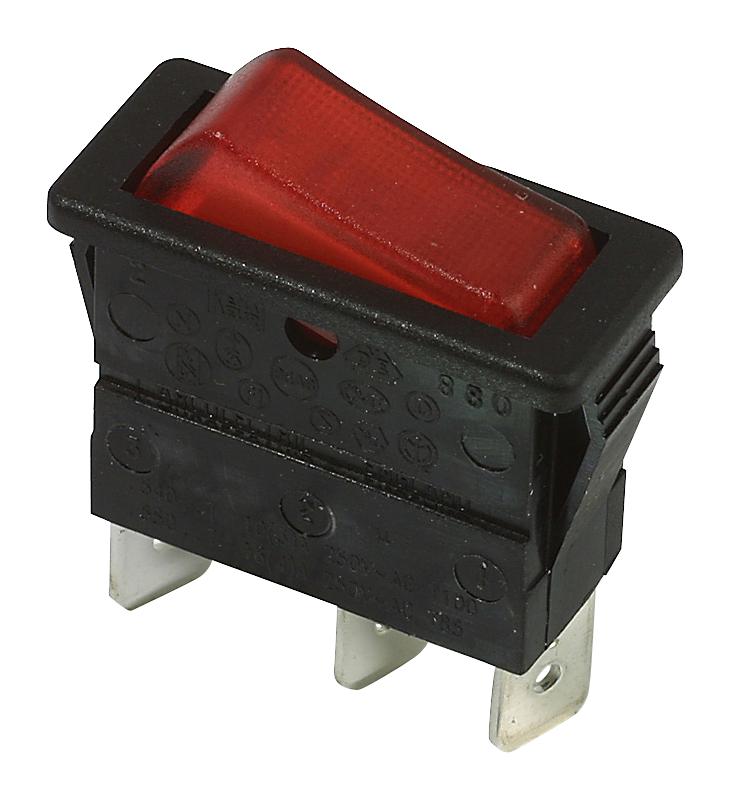 Bulgin C5503Aanad Rocker Switch, On-Off, Spst, Red Illum