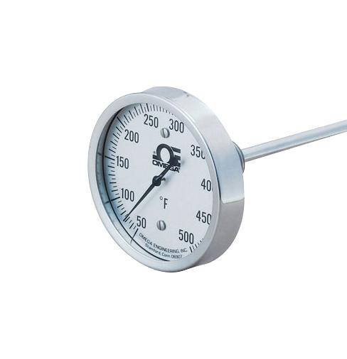 Omega A-0-100C-18-1/2 Thermometer, Bi-Metal Stem, 0-100 Deg C