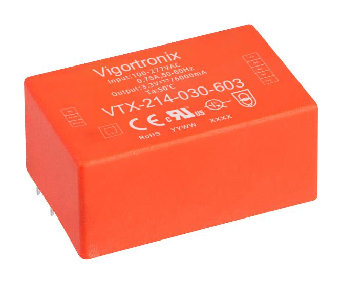 Vigortronix Vtx-214-030-612 Power Supply, Ac-Dc, 12V, 2.5A